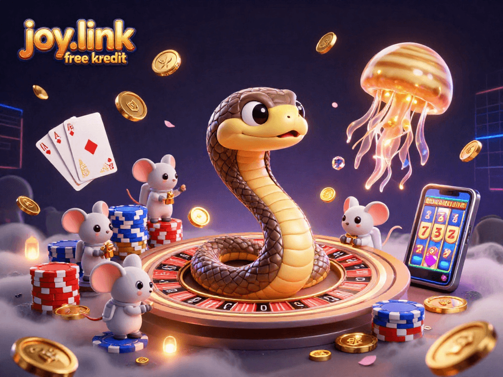 Engage with joy.link free kredit by winning in a vibrant cosmic casino with roulette wheels and adorable betting mice.