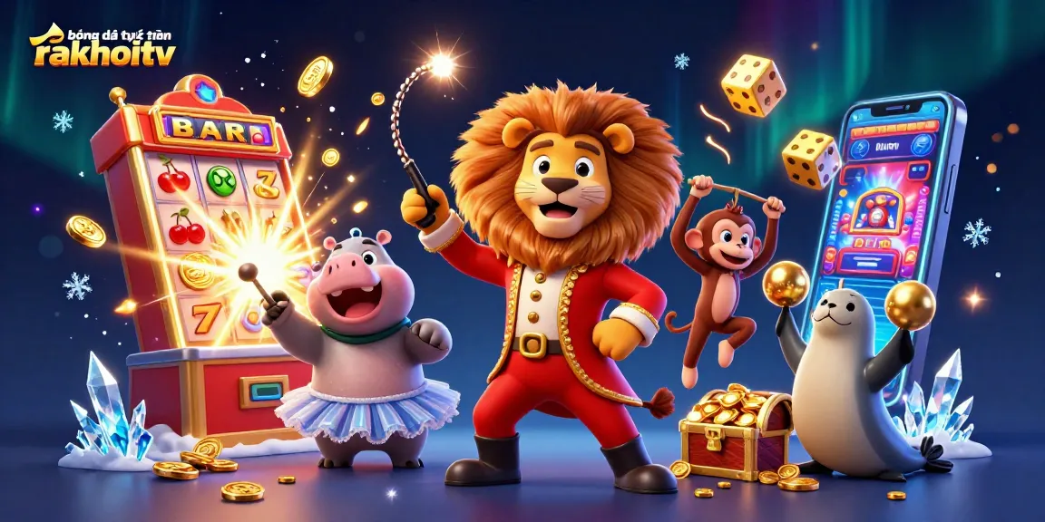 Experience exhilarating bóng đá trực tuyến rakhoitv action with vibrant casino elements, characters, and stunning visuals.