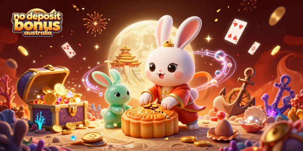 Grab winning no deposit bonus australia offers showcased in a vibrant 3D casino-themed illustration.