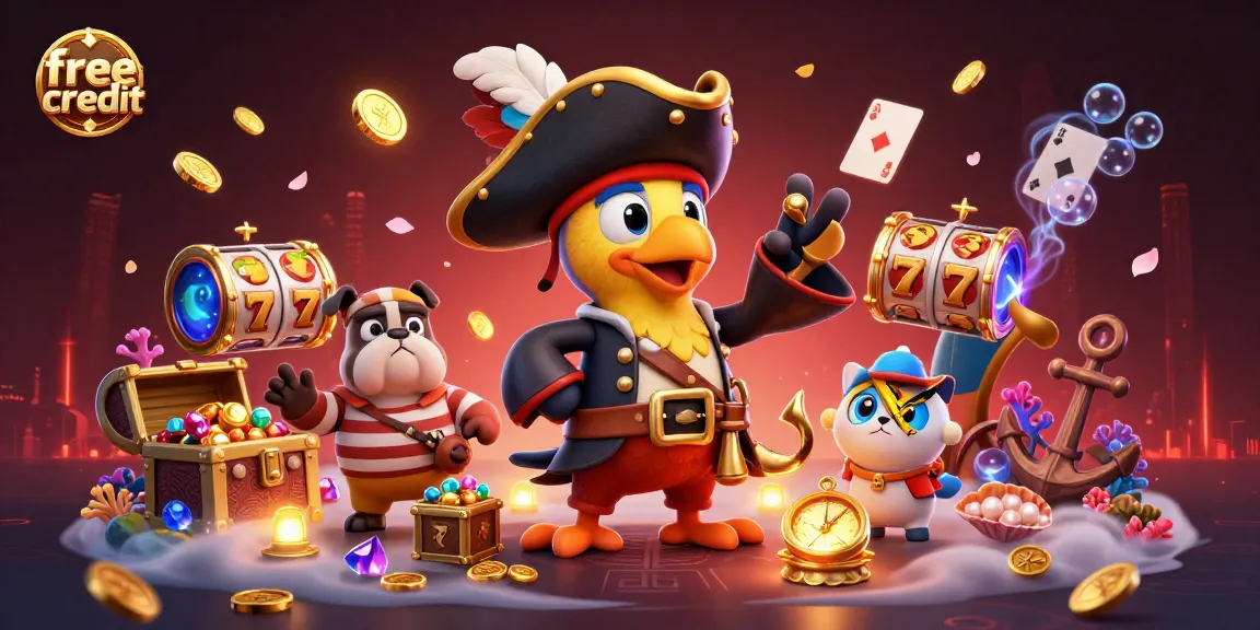 Win free credit with exciting online slots gameplay featuring pirates and treasure!
