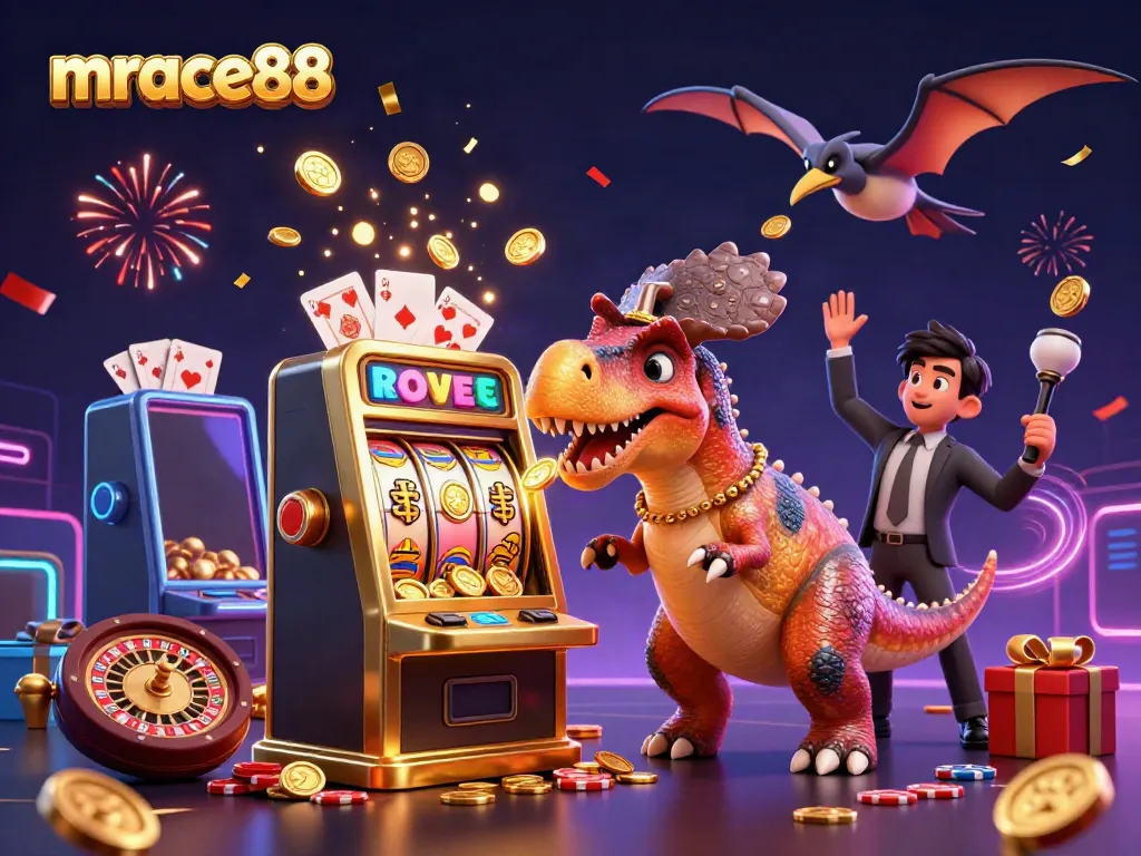 Experience thrilling jackpot moments with mrace88 as animated dinosaurs bring the casino to life