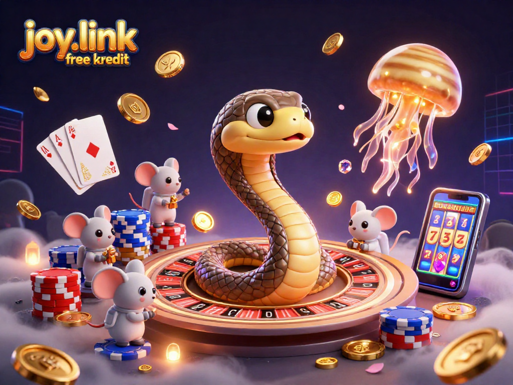 Engage with joy.link free kredit by winning in a vibrant cosmic casino with roulette wheels and adorable betting mice.