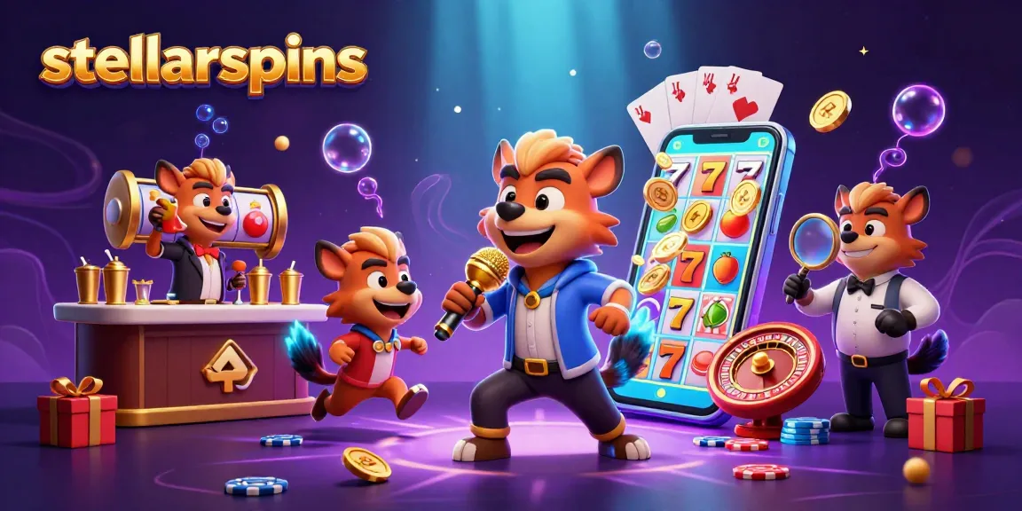 Engage with stellarspins as hyenas deliver comedy and drinks at a dynamic casino scene.